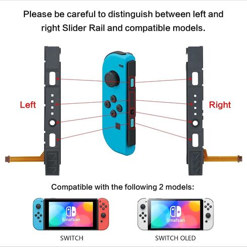 SmaFsan لـ SL SR مفتاح الزر الأيمن الأيسر استبدال الكابل المرن لنينتندو سويتش/سويتش OLED Joycon الكابل المرن مع أدوات إصلاح مسامير الينابيع (يمين) in Kuwait