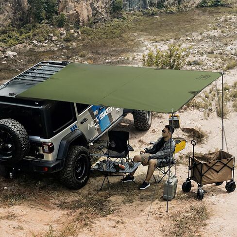 Car Awning for SUV, 10 x 5.6 FT Van Truck Awning for Camping, Needn't Roof Rack Hardwares Waterproof UV50+ in Kuwait