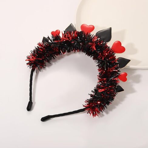 FAERLIIRY Queen Heart Jewelry Set Red Black Heart Heishi Beaded Necklace Earrings Halloween Costume Jewelry for Women in Saudi Arabia