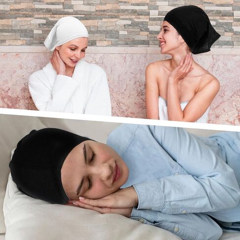 2 Pcs Hijab Undercaps No Slip for Women Islamic Muslim Hijab Cap Scarf Cozy Satin Lined Slouchy Beanie Cap with Soft Elastic Band for Turban Tube Neck Cover in Saudi Arabia