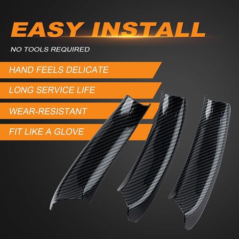 Carbon Fiber Pattern 4PCS Left Door Armrest Pull Handle Covers Storage Compartment Compatible with BMW X3 F25 2010-2016 X4 F26 2014-2017 Driver Side Container Storage Box in Saudi Arabia