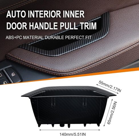 Carbon Fiber Pattern 4PCS Left Door Armrest Pull Handle Covers Storage Compartment Compatible with BMW X3 F25 2010-2016 X4 F26 2014-2017 Driver Side Container Storage Box in Saudi Arabia