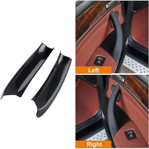 Carbon Fiber Pattern 4PCS Left Door Armrest Pull Handle Covers Storage Compartment Compatible with BMW X3 F25 2010-2016 X4 F26 2014-2017 Driver Side Container Storage Box in Saudi Arabia