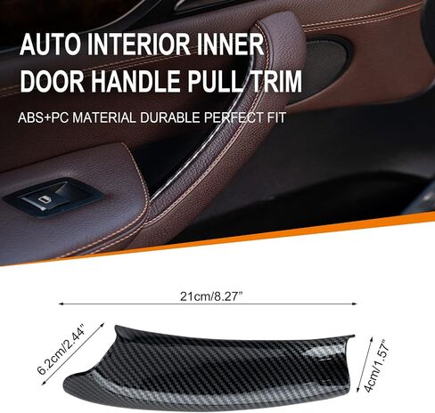 Carbon Fiber Pattern 4PCS Left Door Armrest Pull Handle Covers Storage Compartment Compatible with BMW X3 F25 2010-2016 X4 F26 2014-2017 Driver Side Container Storage Box in Saudi Arabia