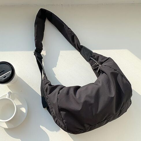 Lightweight Nylon Lazy Dumpling Shaped Shoulder Bag, Large Capacity Crescent Casual Crossbody Purse, Sling Hobo Satchel Tote in Kuwait