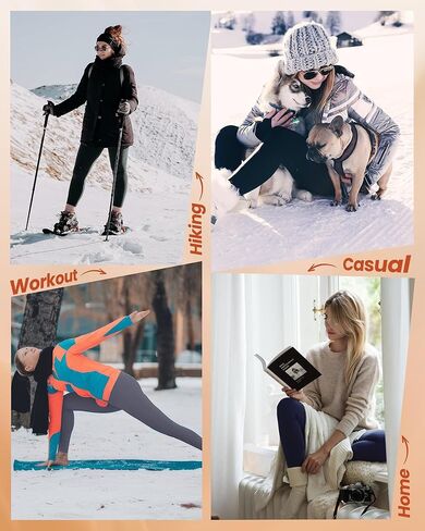 سروال ضيق مبطن بالصوف من NexiEpoch للنساء مع جيوب - سروال يوجا مقاوم للماء للشتاء الحراري عالي الخصر للجري والمشي لمسافات طويلة in Kuwait