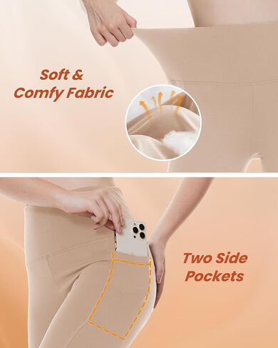 سروال ضيق مبطن بالصوف من NexiEpoch للنساء مع جيوب - سروال يوجا مقاوم للماء للشتاء الحراري عالي الخصر للجري والمشي لمسافات طويلة in Kuwait