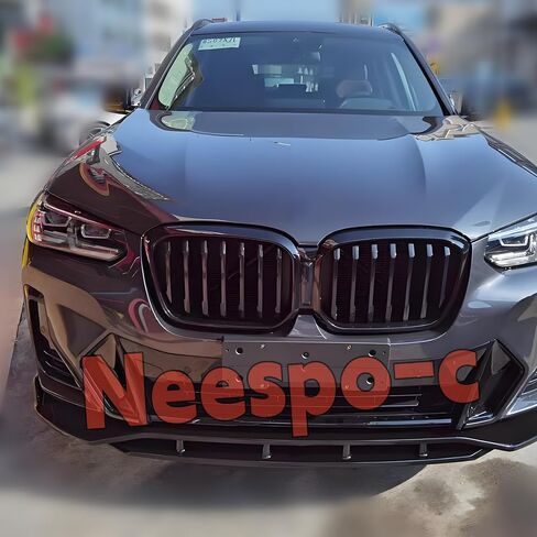ممتص الصدمات الأمامي مناسب لسيارة BMW G01 X3 G02 X4 LCI M40i 2022 2023 2024 2025 (M Sport Bumper فقط)، طقم جسم الذقن الهوائي 4 قطع ملحقات خارجية باللون الأسود اللامع in Kuwait