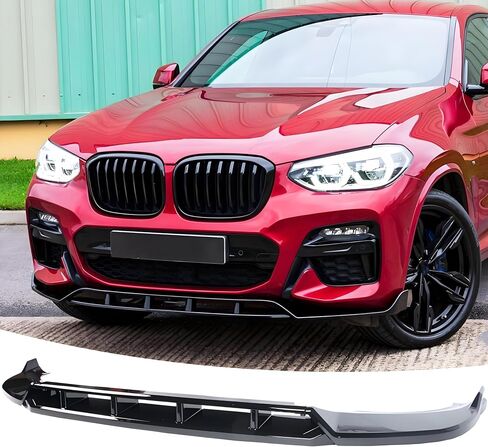 ممتص الصدمات الأمامي مناسب لسيارة BMW G01 X3 G02 X4 LCI M40i 2022 2023 2024 2025 (M Sport Bumper فقط)، طقم جسم الذقن الهوائي 4 قطع ملحقات خارجية باللون الأسود اللامع in Saudi Arabia
