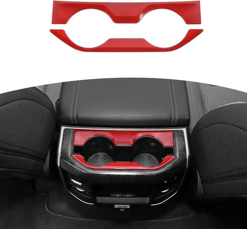 RT-TCZ for RAM Center Console Rear Cup Holder Panel Trim Cover for Dodge RAM 2018 up Red Interior Accessories in Saudi Arabia