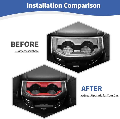 RT-TCZ for RAM Center Console Rear Cup Holder Panel Trim Cover for Dodge RAM 2018 up Red Interior Accessories in Saudi Arabia