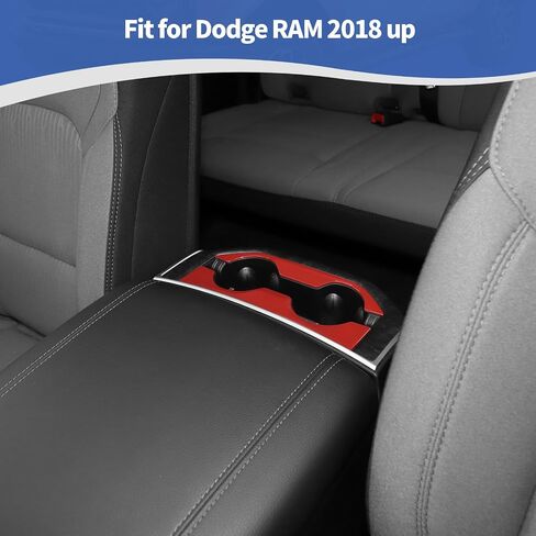 RT-TCZ for RAM Center Console Rear Cup Holder Panel Trim Cover for Dodge RAM 2018 up Red Interior Accessories in Saudi Arabia
