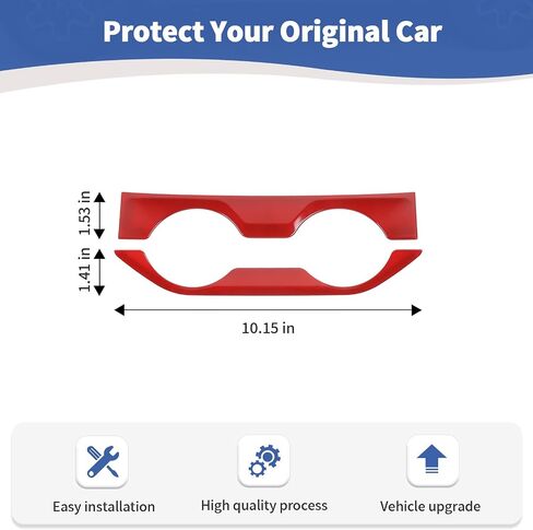 RT-TCZ for RAM Center Console Rear Cup Holder Panel Trim Cover for Dodge RAM 2018 up Red Interior Accessories in Saudi Arabia
