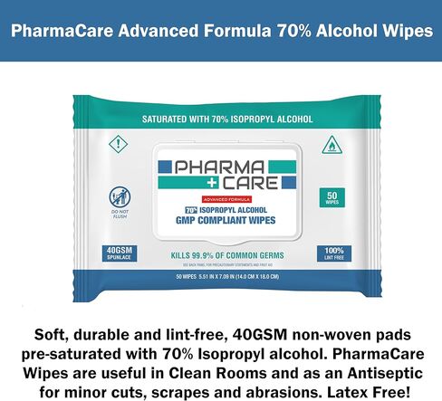 PharmaCare Advanced Formula 70% Alcohol Wipes - 6 Pack in Kuwait