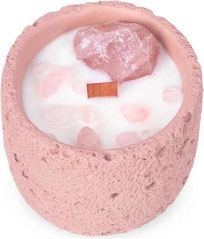 شمعة كريستال معطرة بالخوخ الوردي، شمع الصويا النقي 100% والزيوت العطرية الطبيعية، شمعة عطرية لعيد الحب، هدية عيد ميلاد لمرضى السرطان والعذراء والميزان in Kuwait