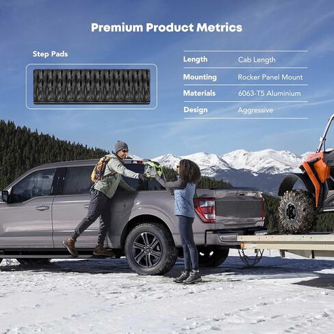 YHTAUTO 7 بوصات للجري بخطوات جانبية تناسب Ford Ranger 2019-2024، كابينة ممتدة/سوبر، سائق مسحوق أسود من الألومنيوم وجانب الركاب، قضبان جانبية لكابينة الشاحنة ملحقات خارجية للطرق الوعرة، مجموعة من 2 in Saudi Arabia
