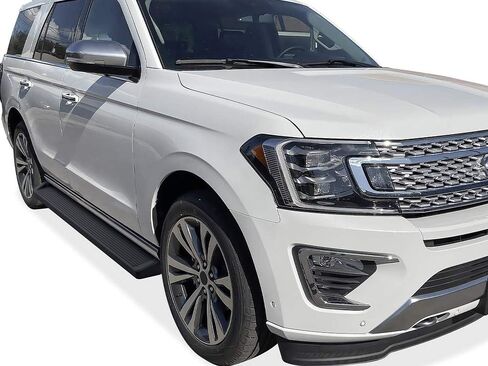 لوحات تشغيل APS (قضبان Nerf ذات خطوات جانبية) متوافقة مع Ford Expedition 2018-2025 (باستثناء طراز Max) (نمط لوحة الجري المطلية بمسحوق أسود) in Kuwait