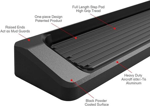 لوحات تشغيل APS (قضبان Nerf ذات خطوات جانبية) متوافقة مع Ford Expedition 2018-2025 (باستثناء طراز Max) (نمط لوحة الجري المطلية بمسحوق أسود) in Kuwait