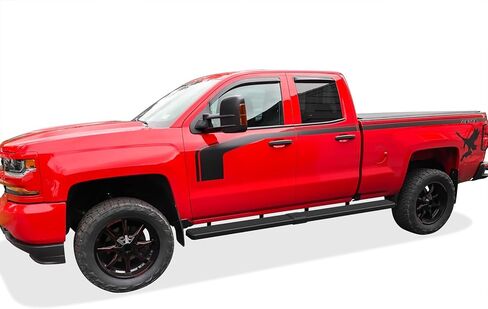 لوحة تشغيل من عجلة إلى عجلة APS مقاس 6 بوصات متوافقة مع Chevy Silverado GMC Sierra 2007-2018 كابينة مزدوجة كابينة ممتدة بطول 6.5 قدم وسرير 2500 3500 2019 (باستثناء 07 Classic) (شريط جانبي بخطوات جانبية من Nerf) in Kuwait