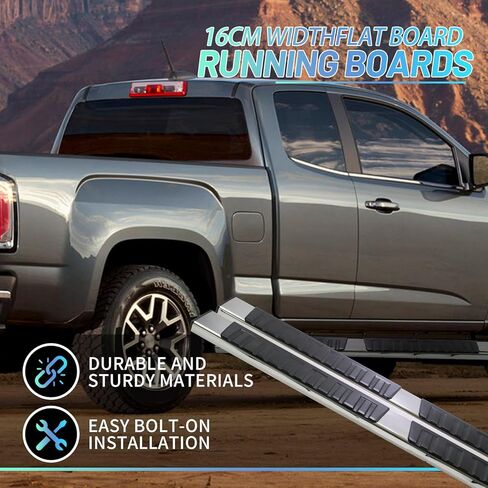 لوحات تشغيل متوافقة مع 2005-2023 Nissan Frontier Crew Cab 6 بوصات جانبية Nerf Bars أسود يسار + يمين S/S H in Kuwait