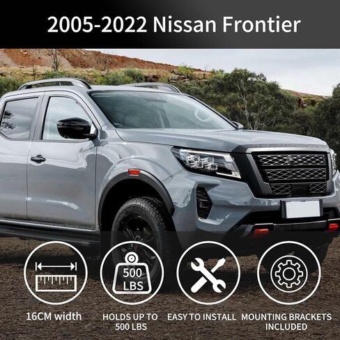 لوحات تشغيل متوافقة مع 2005-2023 Nissan Frontier Crew Cab 6 بوصات جانبية Nerf Bars أسود يسار + يمين S/S H in Kuwait
