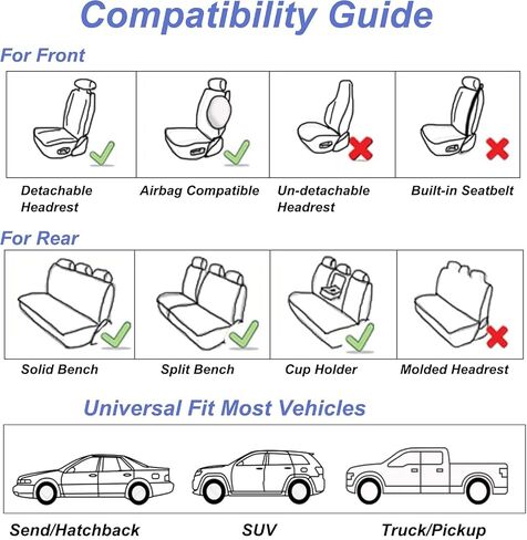 Car Seat Cover for Chevy Silverado 2500 HD 2007-2025,Leather Seat Cover Waterproof, Anti-slip and Wear Resistant, Easy to Clean and Install, Protect the Original Car Seat（5 Seats Standard,Black） in Saudi Arabia