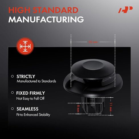 A-Premium 20 PCS Nylon Car Retainer Fastener Push Pin Clips Compatible with Honda Acura - CR-V, Civic, Accord, Pilot, Odyssey, Fit, HR-V, Ridgeline, Crosstour, Passport, RDX, TSX, TL, RL - for 8mm in Saudi Arabia