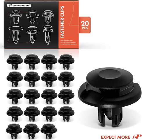 A-Premium 20 PCS Nylon Car Retainer Fastener Push Pin Clips Compatible with Honda Acura - CR-V, Civic, Accord, Pilot, Odyssey, Fit, HR-V, Ridgeline, Crosstour, Passport, RDX, TSX, TL, RL - for 8mm in Saudi Arabia