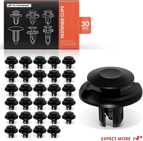 A-Premium 20 PCS Nylon Car Retainer Fastener Push Pin Clips Compatible with Honda Acura - CR-V, Civic, Accord, Pilot, Odyssey, Fit, HR-V, Ridgeline, Crosstour, Passport, RDX, TSX, TL, RL - for 8mm in Saudi Arabia
