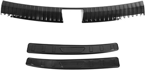 Rear Bumper Guard Cover Compatible with Hyundai Santa Fe 2024 2025 Inner and Outer Rear Trunk Bumper Cover Car Accessories Stainless Steel 3PC(Black Brushed Finish) in Saudi Arabia