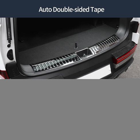 Rear Bumper Guard Cover Compatible with Hyundai Santa Fe 2024 2025 Inner and Outer Rear Trunk Bumper Cover Car Accessories Stainless Steel 3PC(Black Brushed Finish) in Saudi Arabia
