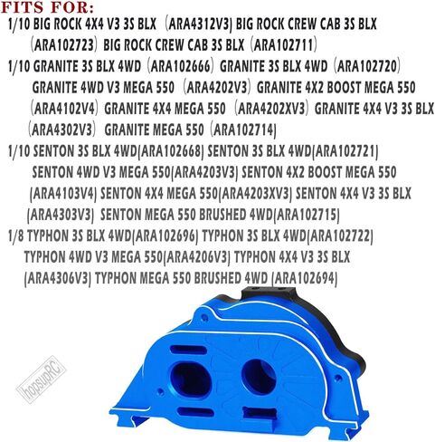 hopsupRC Aluminum Motor Mount Gear Cover Upgrades Part for 1/10 Granite/Senton/Vorteks 3S BLX & Mega 550,1/8 Infraction/Typhon 3S BLX & Mega 550,Motor Mount Gear Cover Hops up,Red in Kuwait