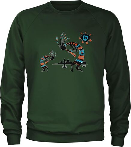 Native American Kokopelli Southwest Adult Crewneck Sweatshirt, Soft Fleece, Graphic Pullover in Saudi Arabia