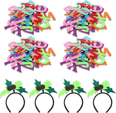 4 Sets Book Character Costume Accessories Set Include 4 Felt Palm Tree Headband 208 Self Adhesive Felt Letters Accessories for World Book Day Dress up DIY Halloween Cosplay Party in Saudi Arabia