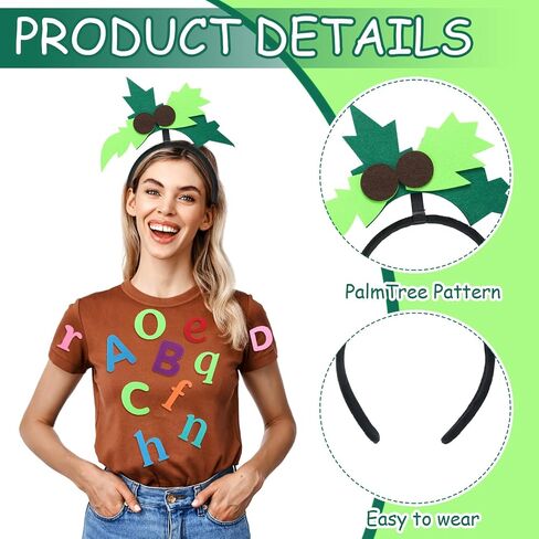 4 Sets Book Character Costume Accessories Set Include 4 Felt Palm Tree Headband 208 Self Adhesive Felt Letters Accessories for World Book Day Dress up DIY Halloween Cosplay Party in Saudi Arabia