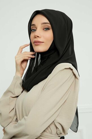 تصميم عائشة وشاح شيفون قطني مربوط مسبقًا للنساء حجاب عملي وشاح فوري حجاب تصميم أنيق in Kuwait