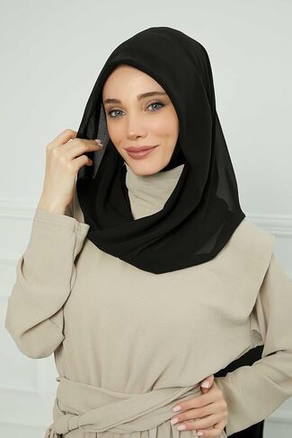 تصميم عائشة وشاح شيفون قطني مربوط مسبقًا للنساء حجاب عملي وشاح فوري حجاب تصميم أنيق in Kuwait