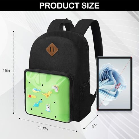 حقيبة ظهر للأطفال للأولاد والبنات من عمر 5 إلى 10 سنوات، حقائب ظهر للأطفال الصغار للمرحلة الابتدائية مع سحر الأحذية - حقيبة كتب مقاس 16 بوصة للمدرسة (أسود) in Kuwait