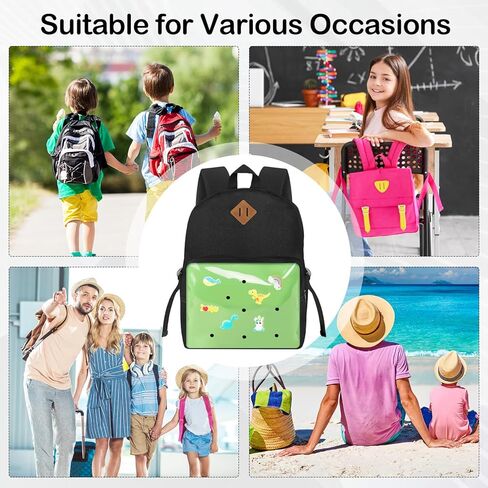 حقيبة ظهر للأطفال للأولاد والبنات من عمر 5 إلى 10 سنوات، حقائب ظهر للأطفال الصغار للمرحلة الابتدائية مع سحر الأحذية - حقيبة كتب مقاس 16 بوصة للمدرسة (أسود) in Kuwait