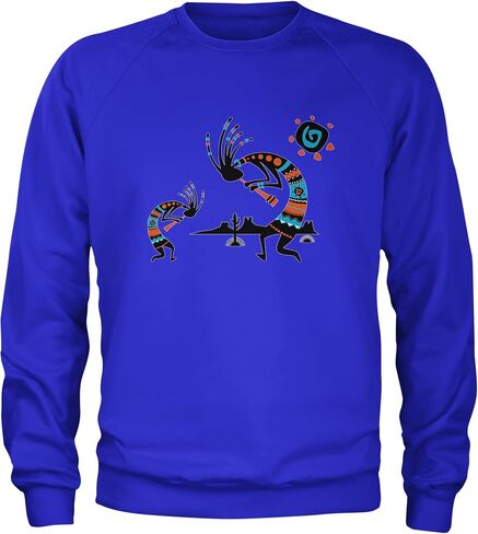 Native American Kokopelli Southwest Adult Crewneck Sweatshirt, Soft Fleece, Graphic Pullover in Saudi Arabia