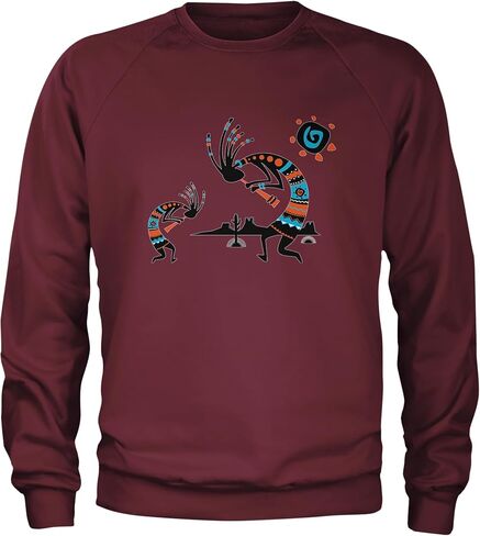 Native American Kokopelli Southwest Adult Crewneck Sweatshirt, Soft Fleece, Graphic Pullover in Saudi Arabia