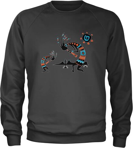 Native American Kokopelli Southwest Adult Crewneck Sweatshirt, Soft Fleece, Graphic Pullover in Saudi Arabia