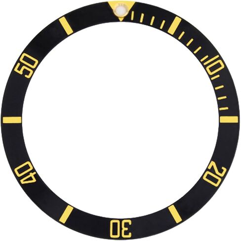 إطار Ewatchparts مصنوع من السيراميك متوافق مع رولكس صبمارينر 16800،16610 خط ذهبي أسود ياقوتي in Saudi Arabia