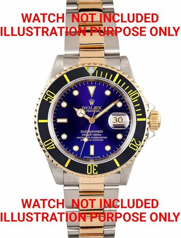 إطار Ewatchparts مصنوع من السيراميك متوافق مع رولكس صبمارينر 16800،16610 خط ذهبي أسود ياقوتي in Saudi Arabia