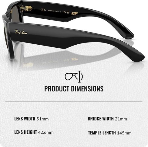 Ray-Ban RB0840S MEGA WAYFARER BLACKED OUT COLLECTION Square Shaped Sunglasses with Official RAYBAN Eyewear Kit in Saudi Arabia