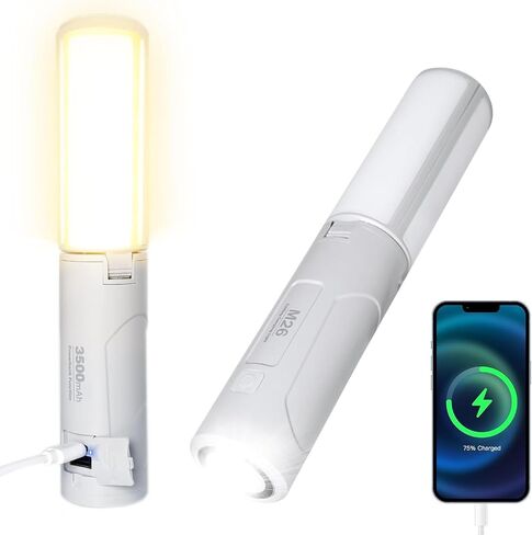 3 في 1 مصباح يدوي للتخييم قابل لإعادة الشحن 3 أوضاع، 750 لومن، مصباح يدوي محمول USB C، مصباح تخييم مغناطيسي قوي متعدد الوظائف 3500 مللي أمبير في الساعة أضواء خيمة LED قابلة للطي للتخييم والطوارئ والمشي لمسافات طويلة in Kuwait