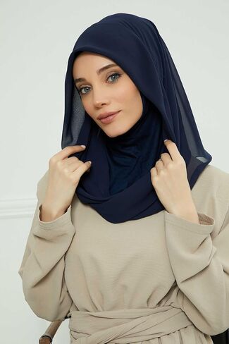 تصميم عائشة وشاح شيفون قطني مربوط مسبقًا للنساء حجاب عملي وشاح فوري حجاب تصميم أنيق in Kuwait