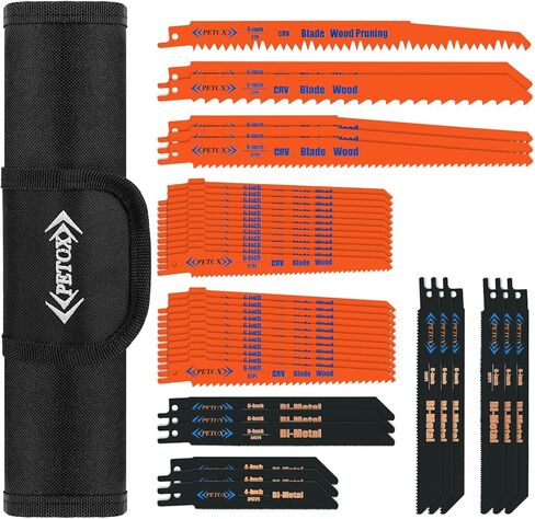 14 PCS Reciprocating Saw Blade Set, 6-Inch 6TPI+9-Inch 5TPI Wood Cutting Blades, CRV Materials, fit Dewalt Bosch Makita Milwaukee Porter-Cable Ryobi Ridgid Black&Decker Skil Craftsman Sawsall in Saudi Arabia