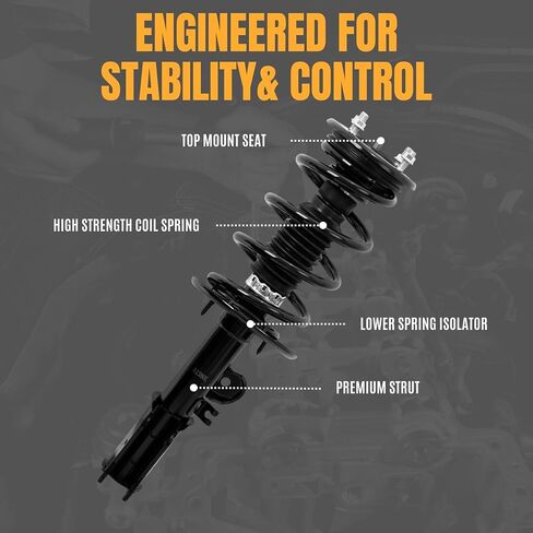 Front Strut Shock Assembly w/Coil Spring Compatible with 2013-2018 Ford Taurus, 2004-2007 Toyota Highlander, 2004-2006 Lexus RX330, 2007 Lexus RX350, 172653 172654 Replacement Struts in Saudi Arabia