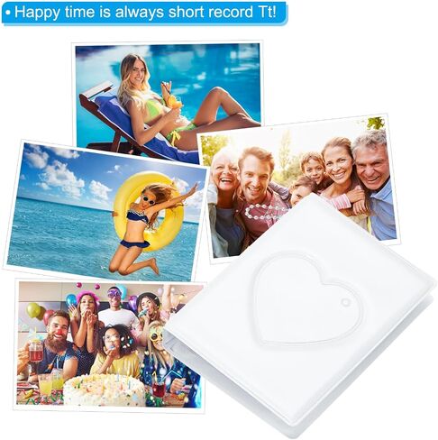 ألبوم صغير Kpop Photocard مقاس 3 بوصة مع 32 جيبًا ورف كتب صغير وحامل صور قلب الحب للتجميع، أبيض in Saudi Arabia